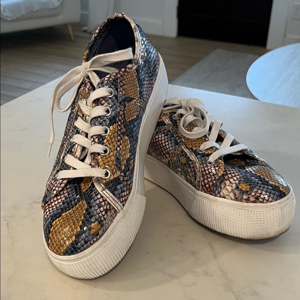 Steve Madden Multicolor Snake Print Sneakers Sz 10 EUC